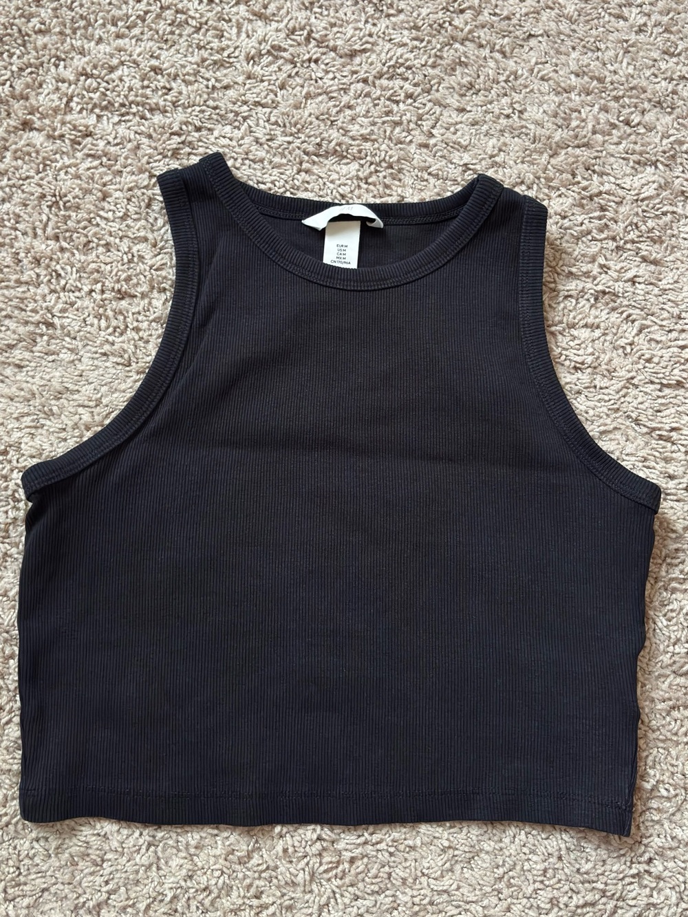 H&M Black Ribbed Crewneck Tank